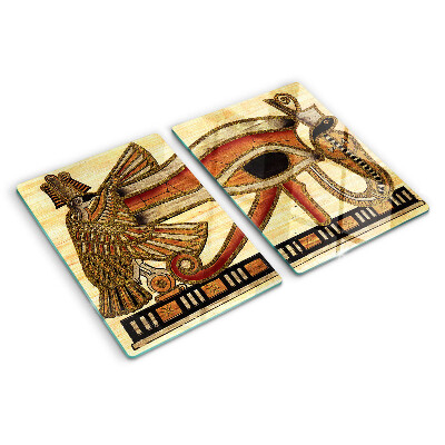 Schneidebrett glas Ägyptisches Hieroglyphenmotiv