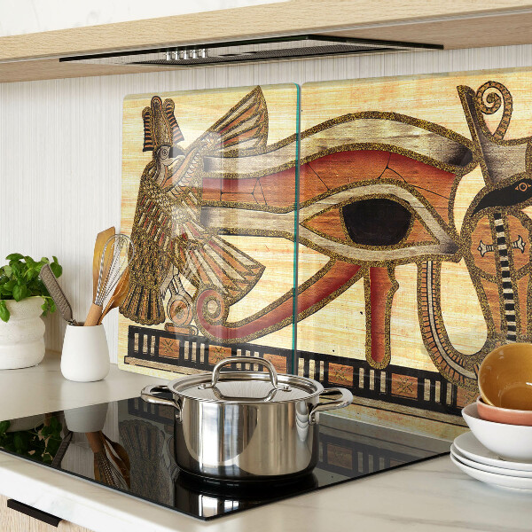 Schneidebrett glas Ägyptisches Hieroglyphenmotiv