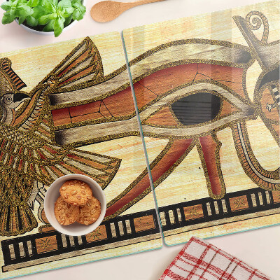 Schneidebrett glas Ägyptisches Hieroglyphenmotiv