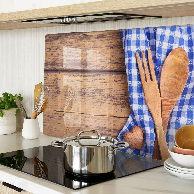 Schneidebrett Küchenthema mit Holzaccessoires