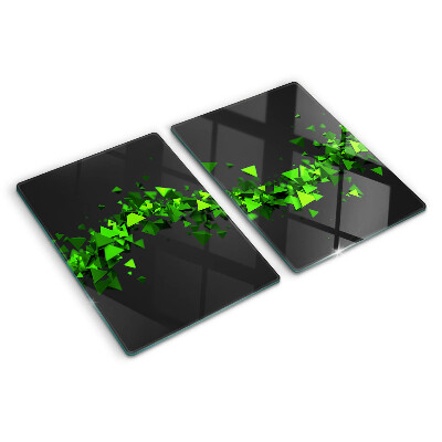 Schneidebrett Grüne Dreiecke auf schwarzem Hintergrund