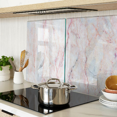 Schneidebrett glas Marmormuster in Rosatönen