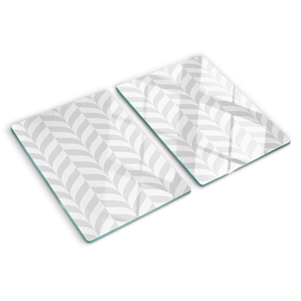 Glas Schneidebrett mit wellenförmigem Blättermotiv