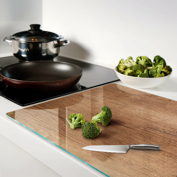 Glas schneidebrett Holz mit Fensterspiegelung