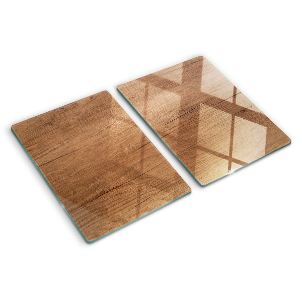 Glas schneidebrett Holz mit Fensterspiegelung