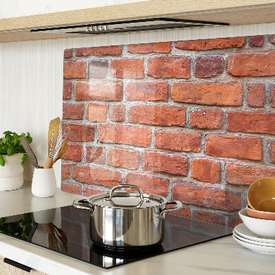 Schneidebrett Glas mit Ziegelmauer-Motiv