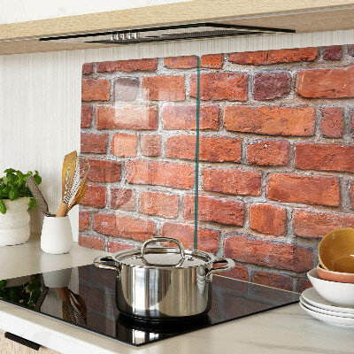 Schneidebrett Glas mit Ziegelmauer-Motiv