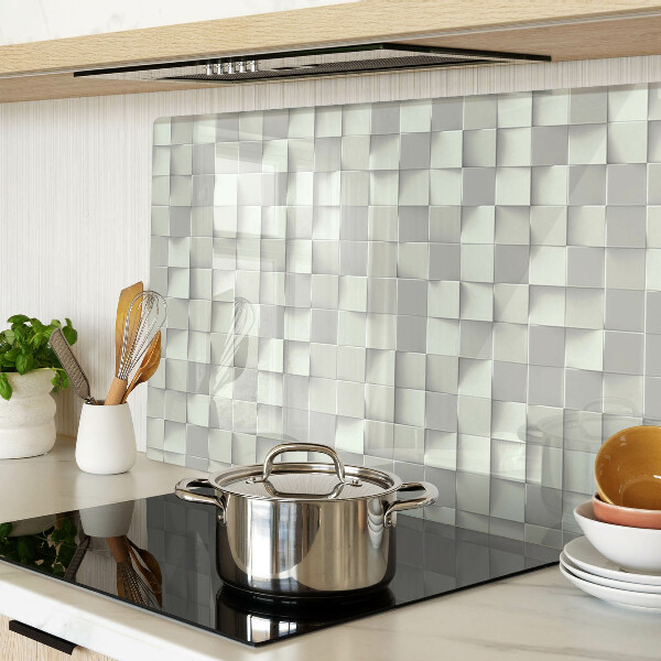 Schneidebrett mit Mosaik in Grautönen