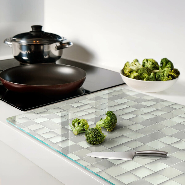 Schneidebrett mit Mosaik in Grautönen