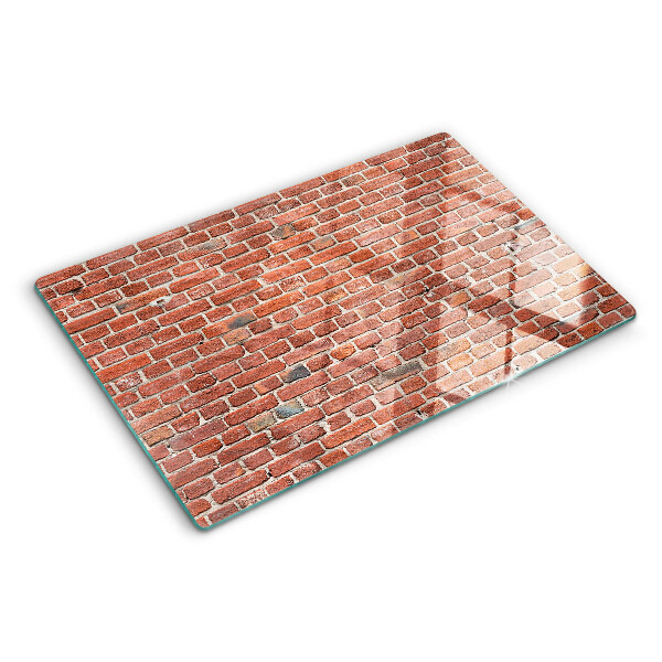 Glas-Schneidebrett mit Ziegelmauer-Motiv