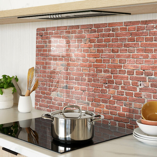 Glas-Schneidebrett mit Ziegelmauer-Motiv