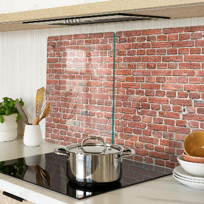 Glas-Schneidebrett mit Ziegelmauer-Motiv