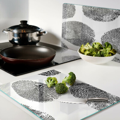 Schneidebrett mit Fingerabdruck-Motiv