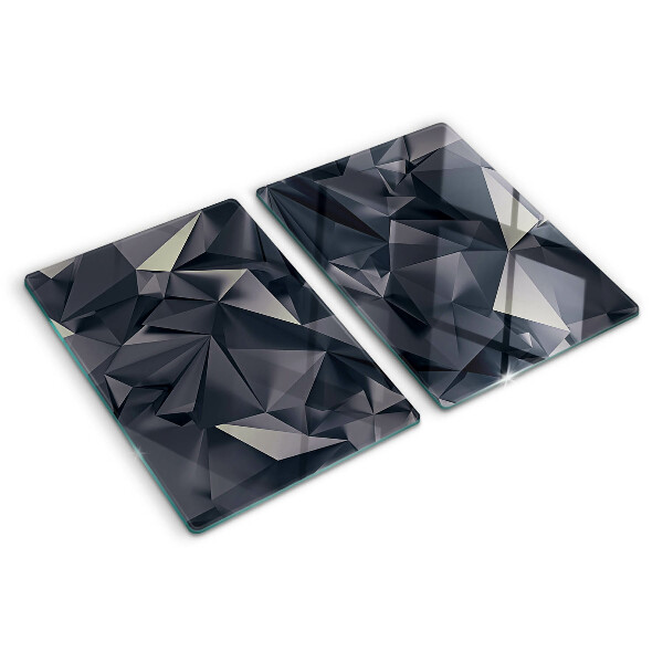 Glas-Schneidebrett mit geometrischem Muster in Grautönen