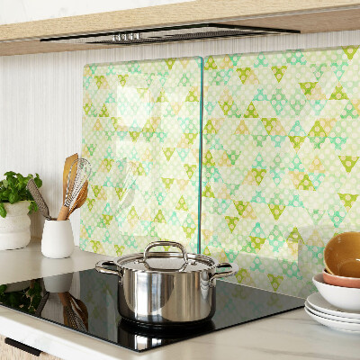 Schneidebrett Glas mit geometrischem Pastellmuster