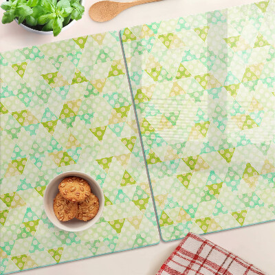 Schneidebrett glas Geometrie in Pastellfarben