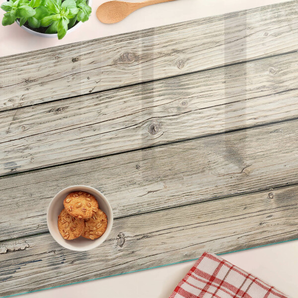 Glas-Schneidebrett in rustikalem Holzdesign