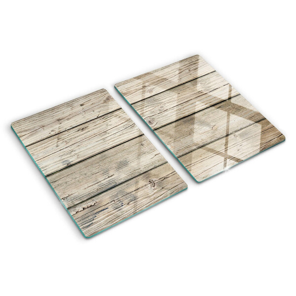 Glas-Schneidebrett in rustikalem Holzdesign