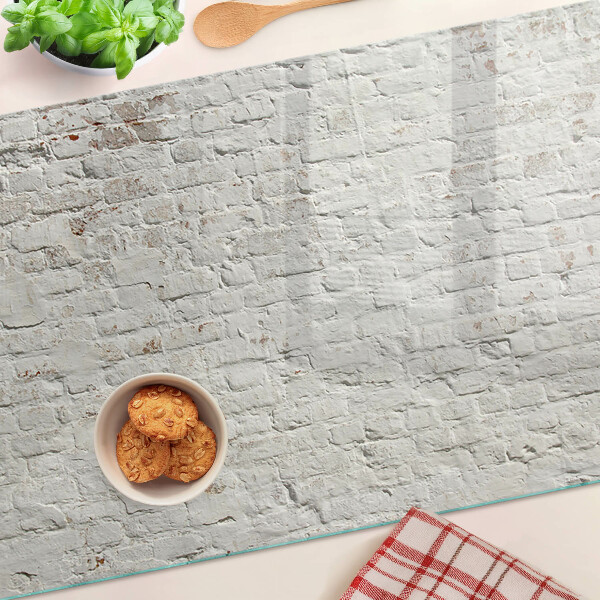 Schneidebrett glas Backsteinwand im Loft-Stil