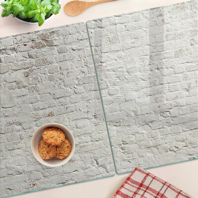 Schneidebrett glas Backsteinwand im Loft-Stil