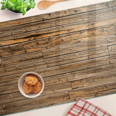 Glas Schneidebrett mit Holzrahmen und eingelassenem Sichtfenster