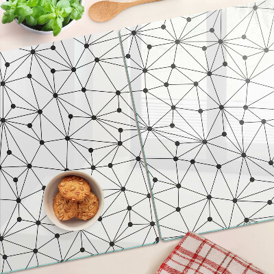 Glas Schneidebrett mit Gittergeometrie