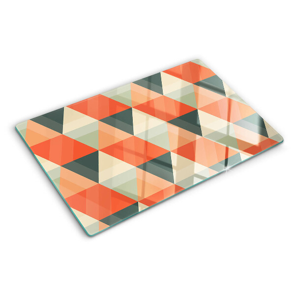 Schneidebrett glas Dreiecke in Orangetönen