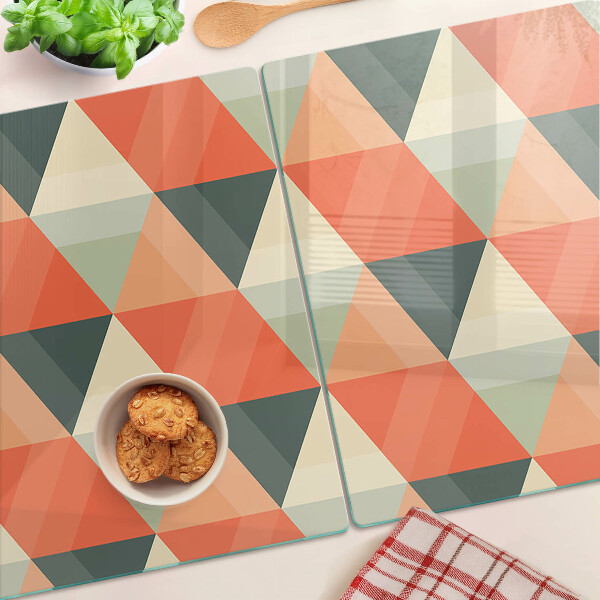 Schneidebrett glas Dreiecke in Orangetönen