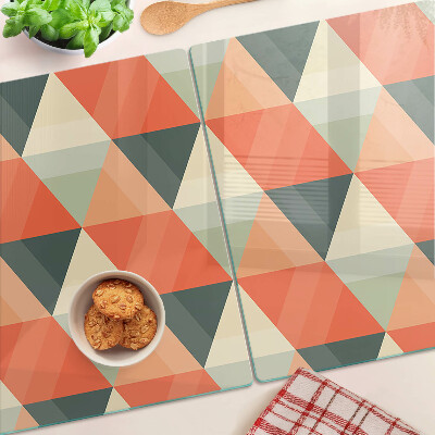 Schneidebrett glas Dreiecke in Orangetönen