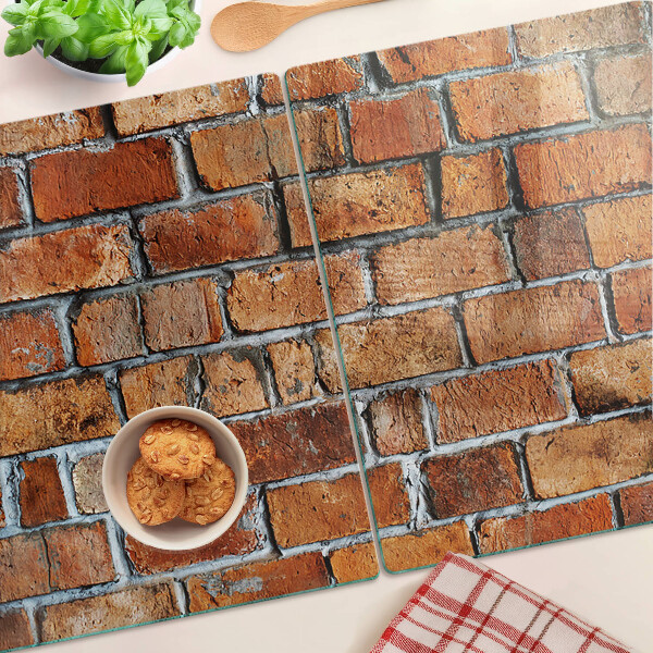 Schneidebrett mit Ziegelmauer-Motiv