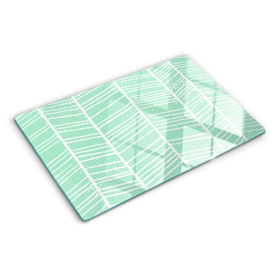 Schneidebrett glas Grüne Streifen mit weißen Linien