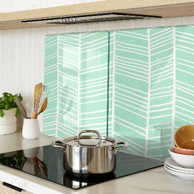 Schneidebrett glas Grüne Streifen mit weißen Linien