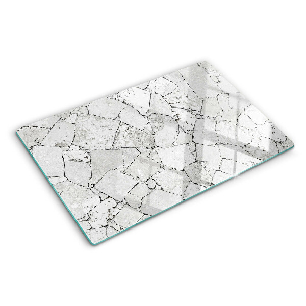 Glas-Schneidebrett mit Muster in gerissenem Marmor
