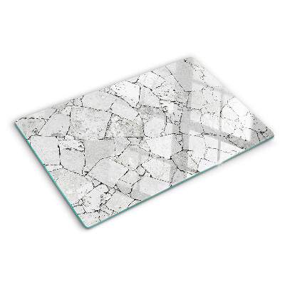 Glas-Schneidebrett mit Muster in gerissenem Marmor
