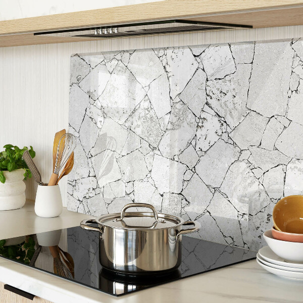 Glas-Schneidebrett mit Muster in gerissenem Marmor