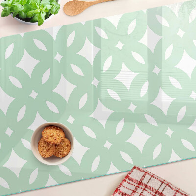 Schneidebrett Glas mit geometrischem Muster in Pastellfarben