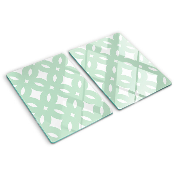 Schneidebrett Glas mit geometrischem Muster in Pastellfarben