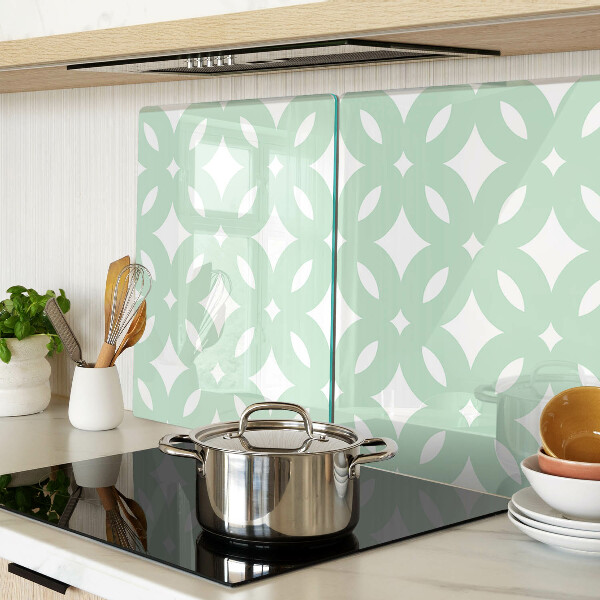 Schneidebrett Glas mit geometrischem Muster in Pastellfarben