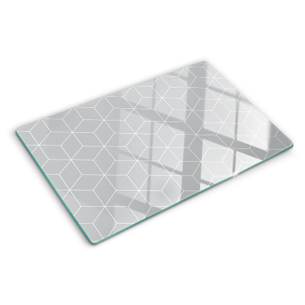Glas-Schneidebrett mit hexagonalem geometrischem Muster