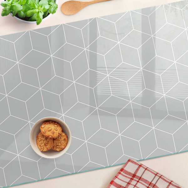 Glas-Schneidebrett mit hexagonalem geometrischem Muster