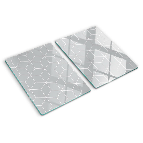 Glas-Schneidebrett mit hexagonalem geometrischem Muster