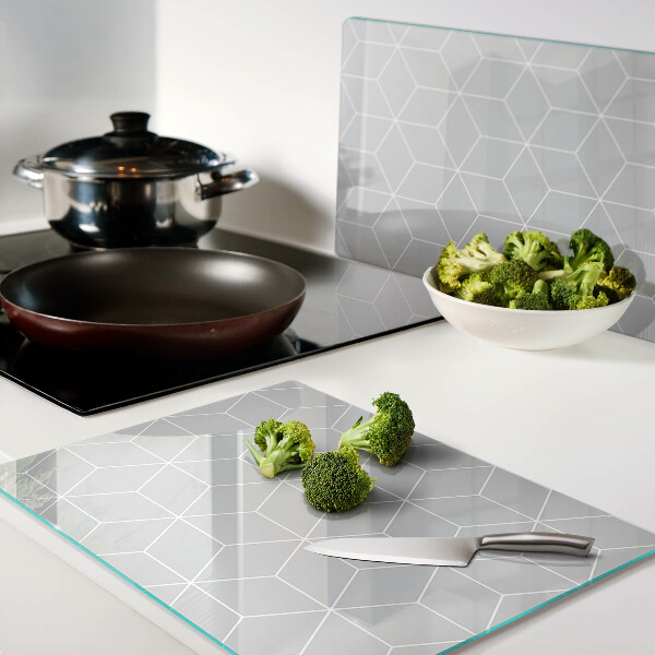Glas-Schneidebrett mit hexagonalem geometrischem Muster