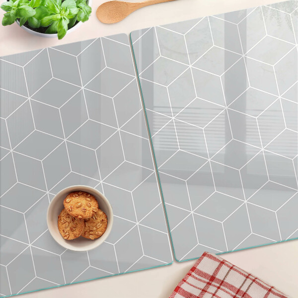 Glas-Schneidebrett mit hexagonalem geometrischem Muster