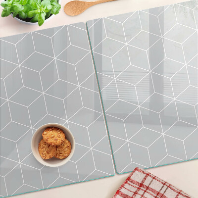 Glas-Schneidebrett mit hexagonalem geometrischem Muster