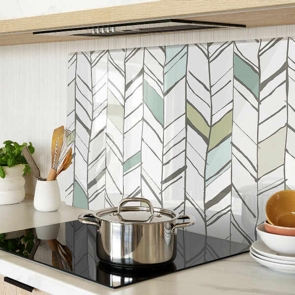 Schneidebrett glas Blattartige Muster in Grüntönen