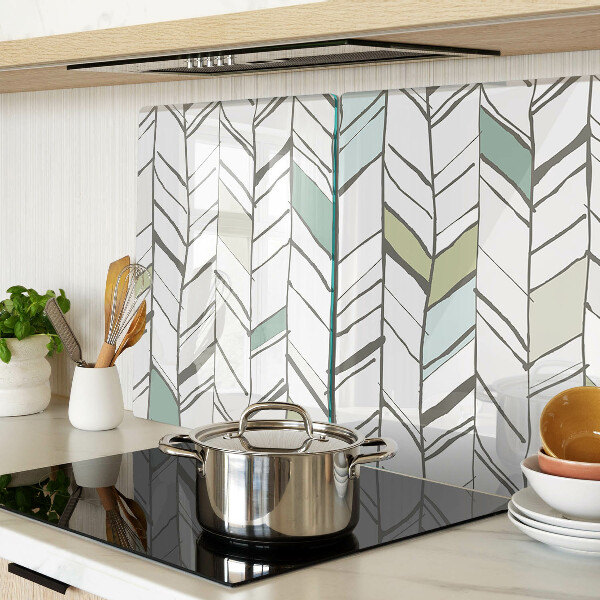 Schneidebrett glas Blattartige Muster in Grüntönen