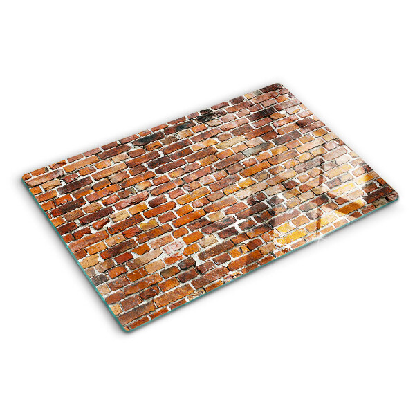 Glas Schneidebrett mit Ziegelmauer-Motiv