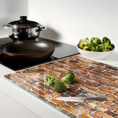 Glas Schneidebrett mit Ziegelmauer-Motiv