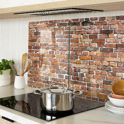 Glas Schneidebrett mit Ziegelmauer-Motiv