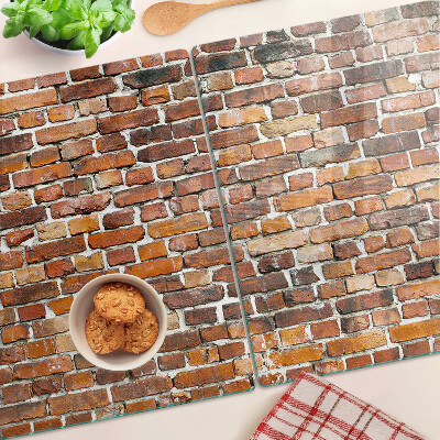 Glas schneidebrett Ziegelmauer